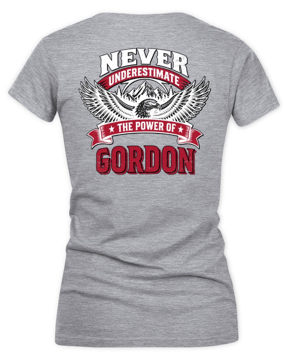 Never Underestimate Your Name Eagle Mountain Shirt GORDON M1-61 / Women's V-Neck T-Shirt / sport grey
