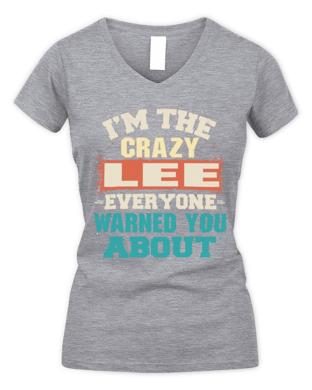 I'm the Crazy One Everyone Warned You About Retro Graphic T-Shirt LEE M1-70 / Women's V-Neck T-Shirt / sport grey