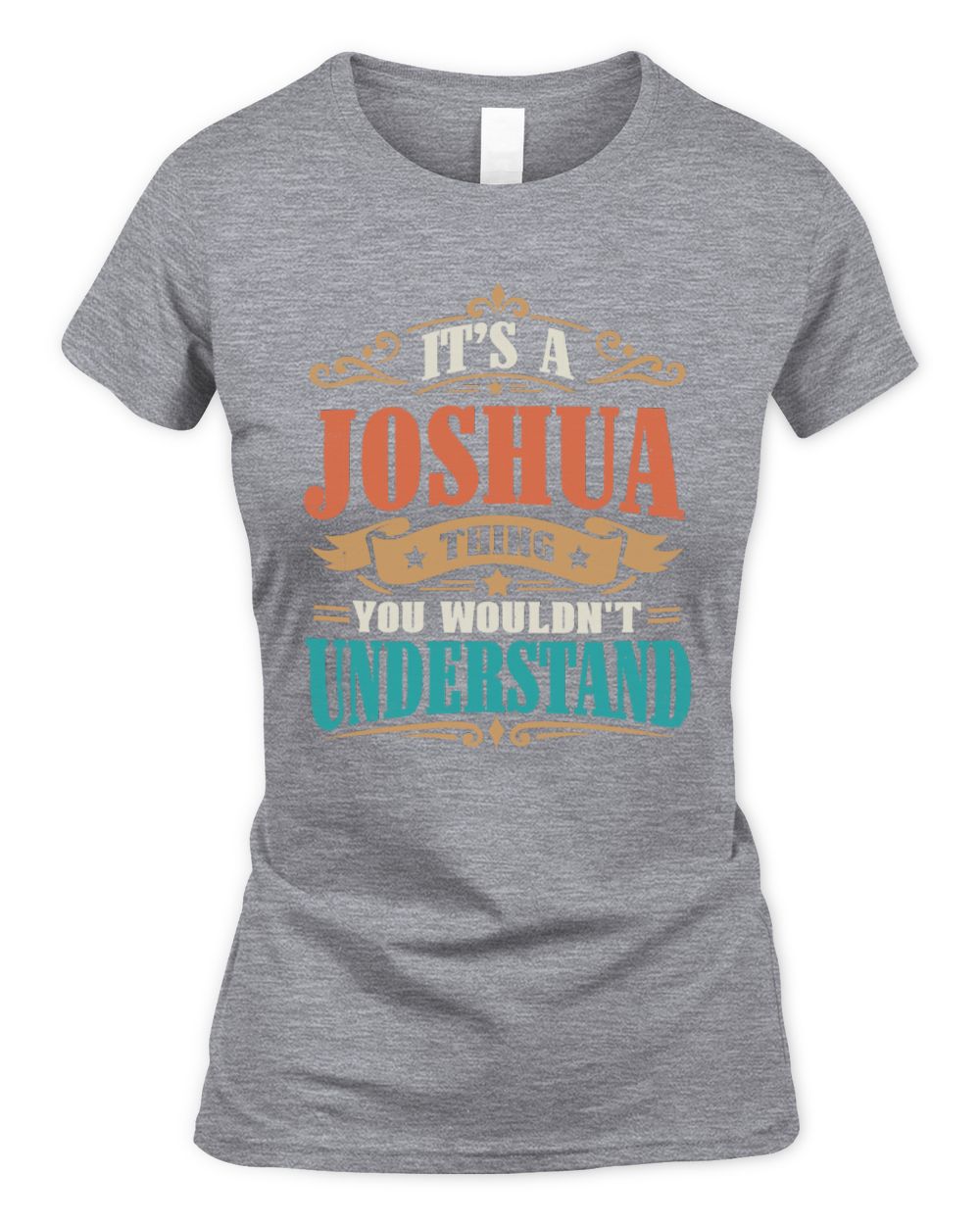 It’s a Name Thing Personalized Retro T-Shirt JOSHUA M1-47 / Women's Standard T-Shirt / sport grey