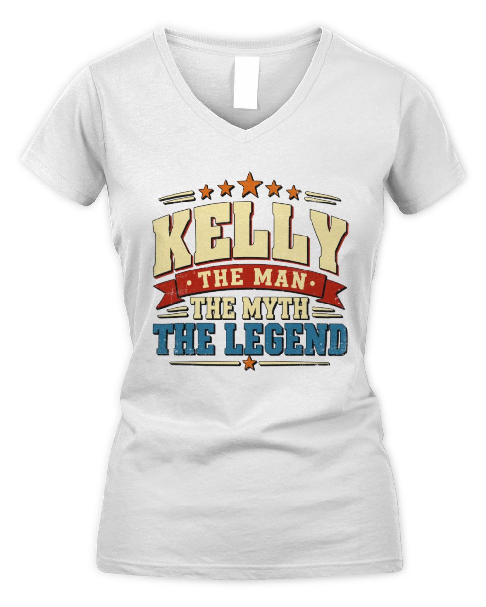 The Man The Myth The Legend Ribbon Vintage T-Shirt KELLY M1-56 / Women's V-Neck T-Shirt / white