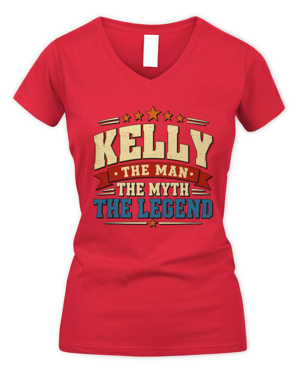 The Man The Myth The Legend Ribbon Vintage T-Shirt KELLY M1-56 / Women's V-Neck T-Shirt / red