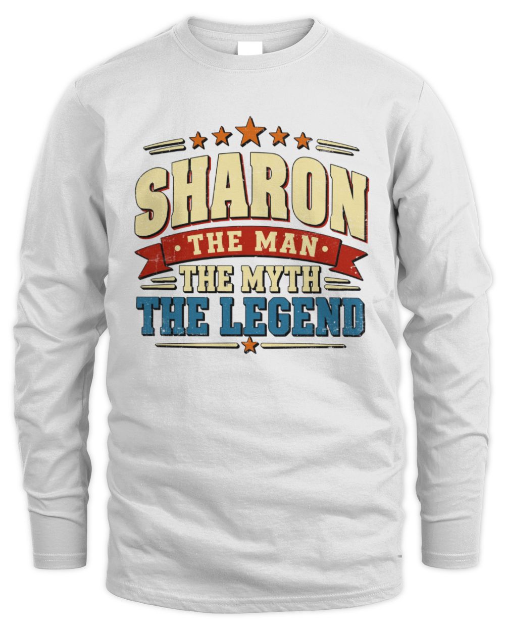 The Man The Myth The Legend Ribbon Vintage T-Shirt SHARON M1-56 / Men's Long Sleeved T-Shirt / white