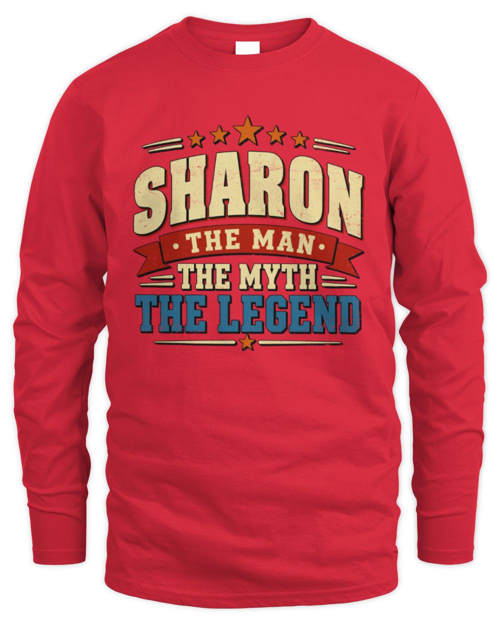 The Man The Myth The Legend Ribbon Vintage T-Shirt SHARON M1-56 / Men's Long Sleeved T-Shirt / red