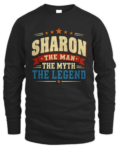 The Man The Myth The Legend Ribbon Vintage T-Shirt SHARON M1-56 / Men's Long Sleeved T-Shirt / black