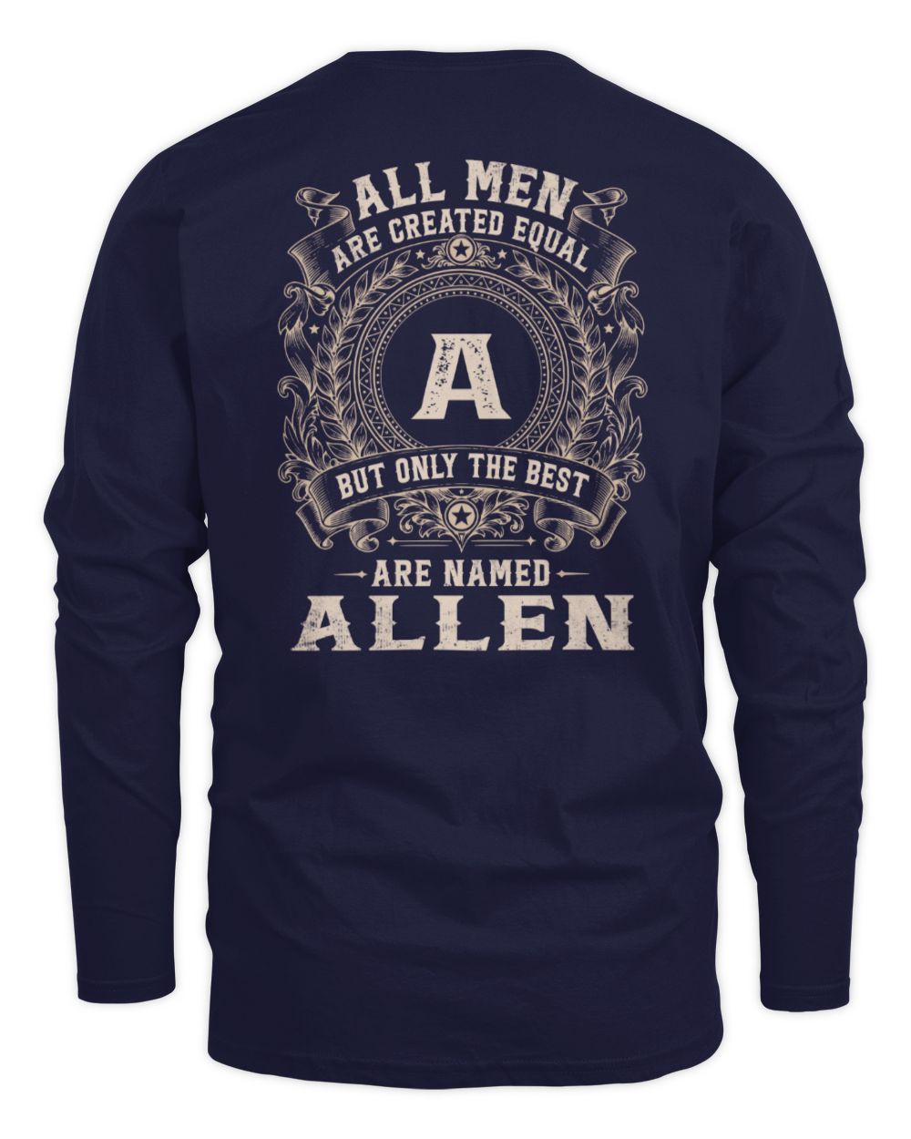 All Men Are Created Equal Cool Logo Shirt ALLEN M1-60 / Men's Long Sleeved T-Shirt / navy