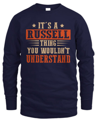 It's a Name Thing Personalized Funny Shirt RUSSELL M1-51 / Men's Long Sleeved T-Shirt / navy