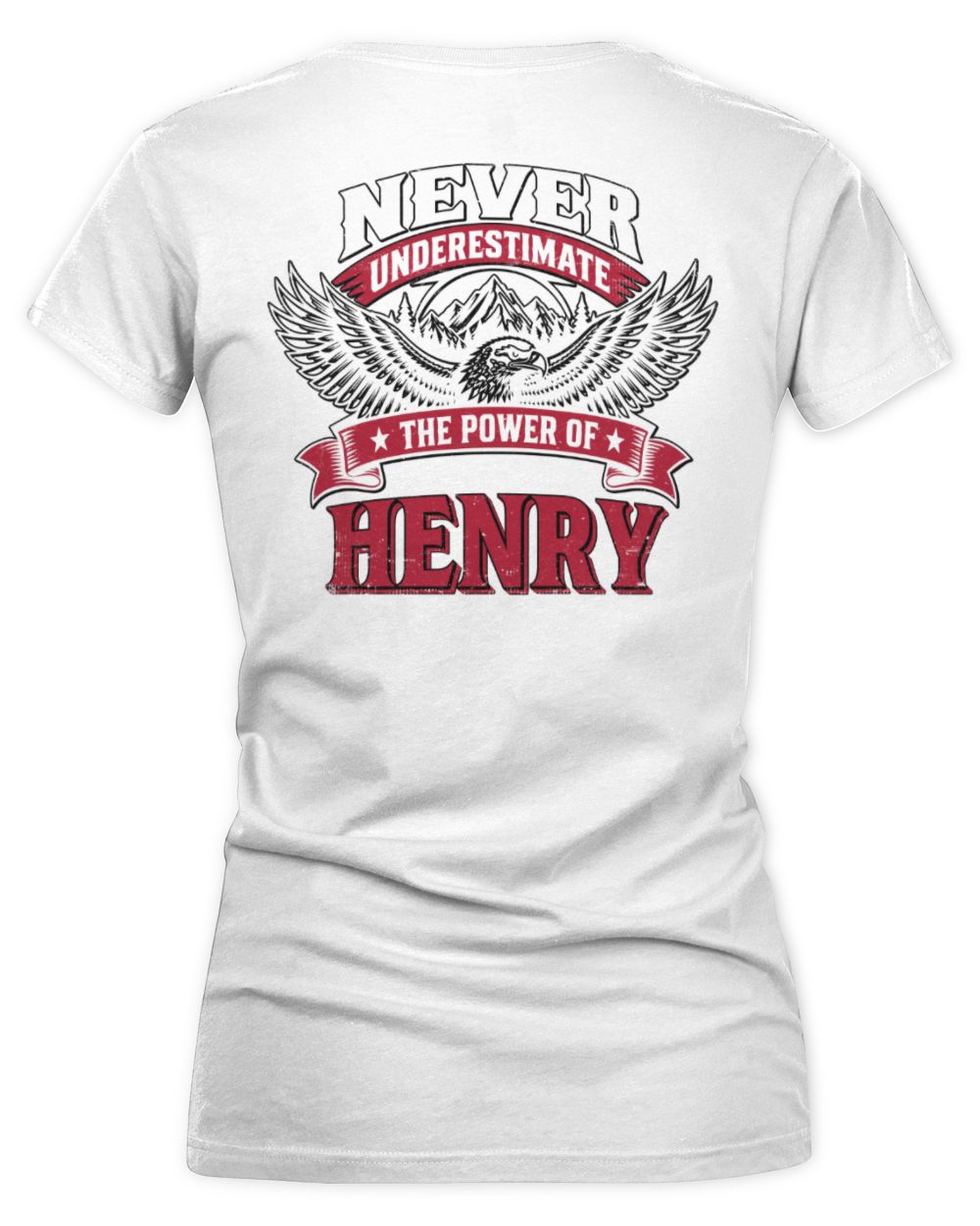 Never Underestimate Your Name Eagle Mountain Shirt HENRY M1-61 / Women's V-Neck T-Shirt / white