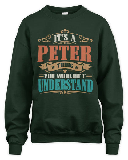 It’s a Name Thing Personalized Retro T-Shirt PETER M1-47 / Unisex Sweatshirt / forest green
