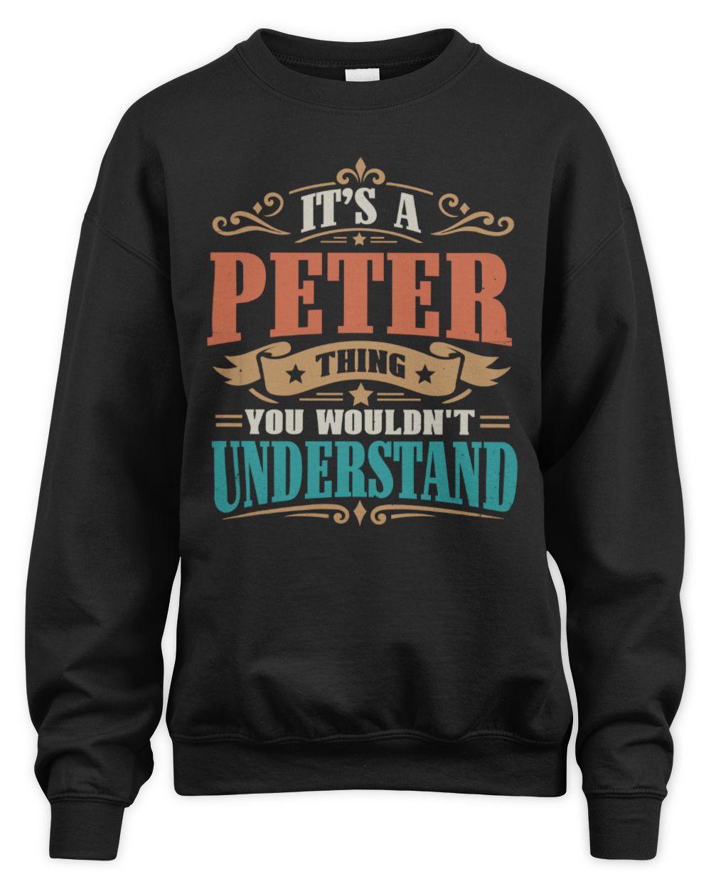 It’s a Name Thing Personalized Retro T-Shirt PETER M1-47 / Unisex Sweatshirt / black