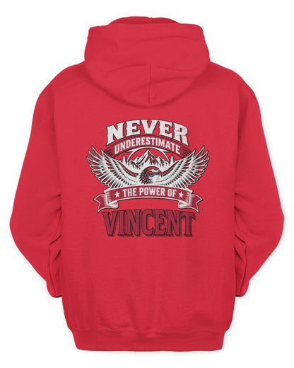 Never Underestimate Your Name Eagle Mountain Shirt VINCENT M1-61 / Unisex Hoodie / red