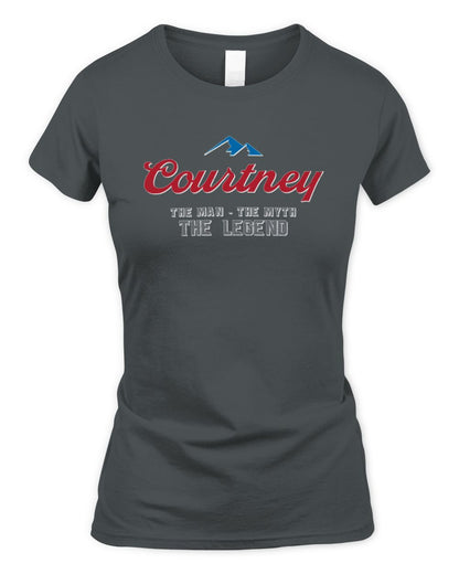 The Man The Myth The Legend Coors Light Beer T-Shirt COURTNEY M1-S84 / Women's Standard T-Shirt / charcoal