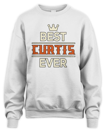 Best Your Name With Crown Shirt CURTIS M1-59 / Unisex Sweatshirt / white