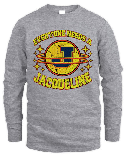 Everyone Needs a Your Name Shirt JACQUELINE M1-76 / Men's Long Sleeved T-Shirt / sport grey