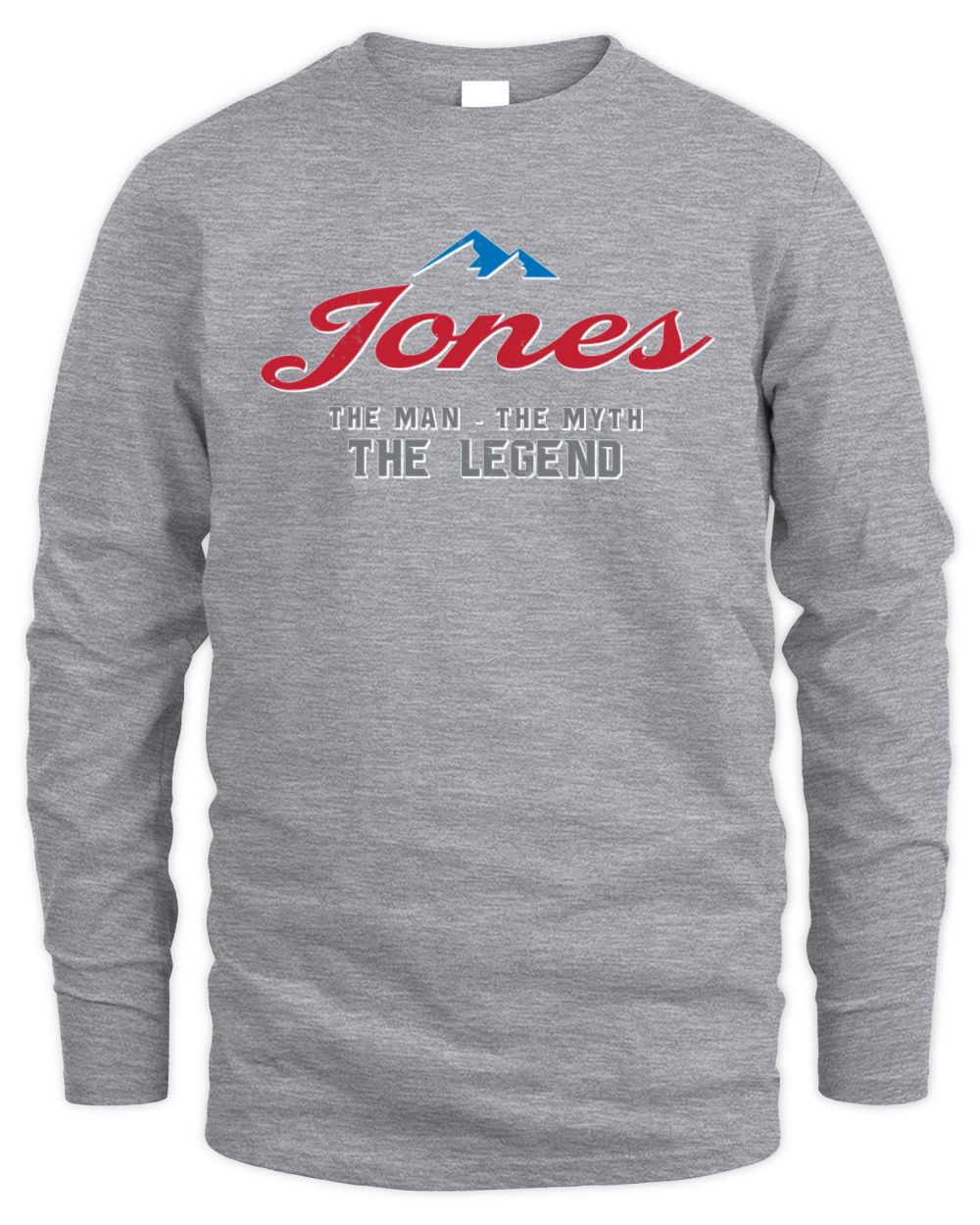 The Man The Myth The Legend Coors Light Beer T-Shirt JONES M1-S84 / Men's Long Sleeved T-Shirt / sport grey