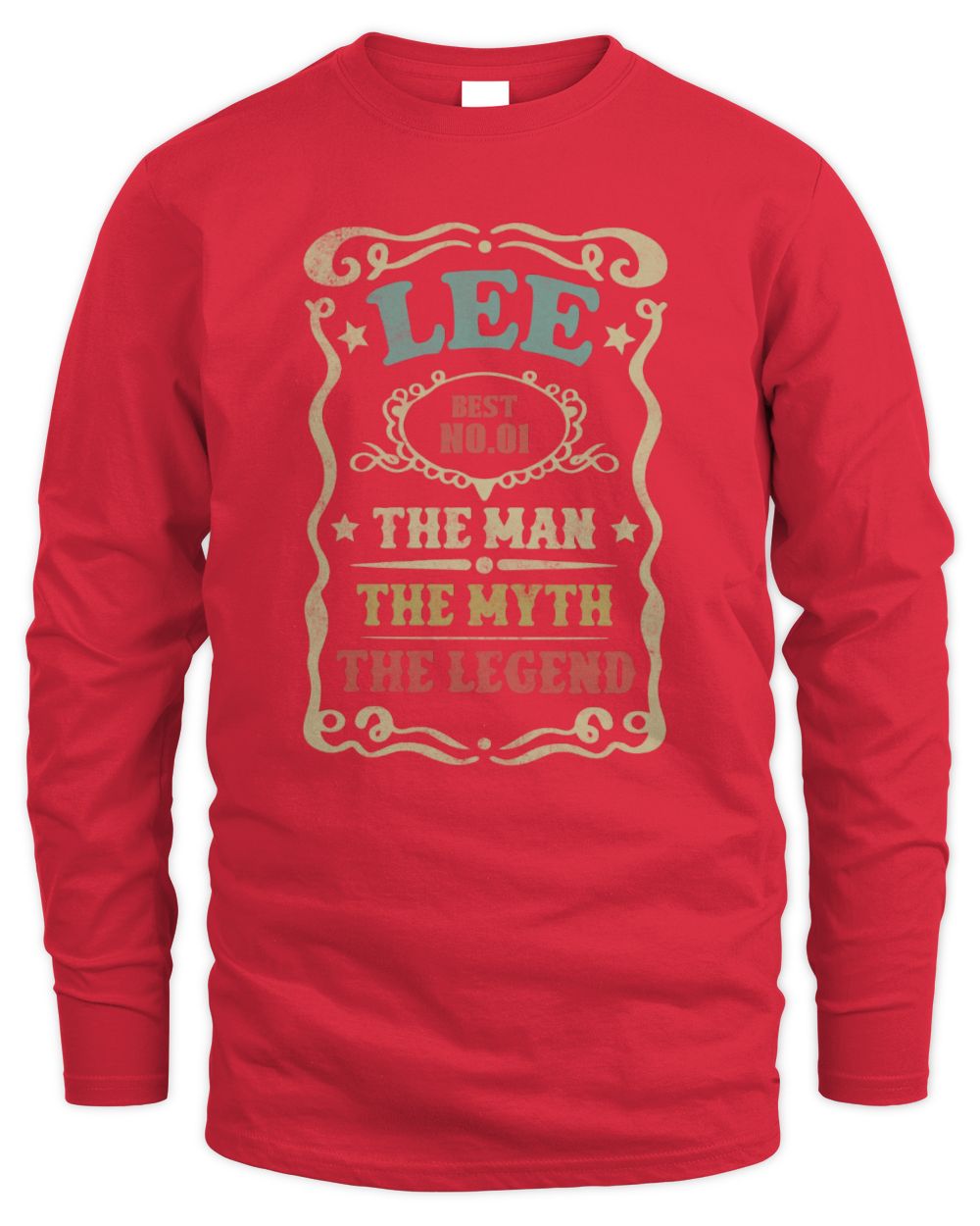 The Man The Myth The Legend Vintage Gold Wine Shirt LEE M1-52 / Men's Long Sleeved T-Shirt / red