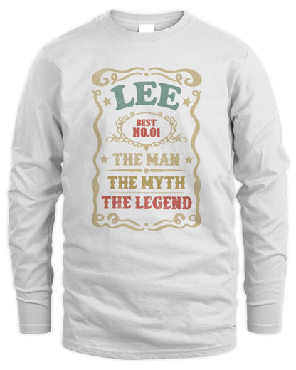 The Man The Myth The Legend Vintage Gold Wine Shirt LEE M1-52 / Men's Long Sleeved T-Shirt / white