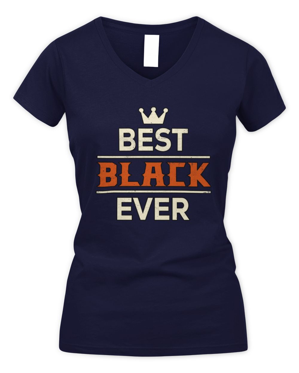Best Your Name With Crown Shirt BLACK M1-59 / Women's V-Neck T-Shirt / navy