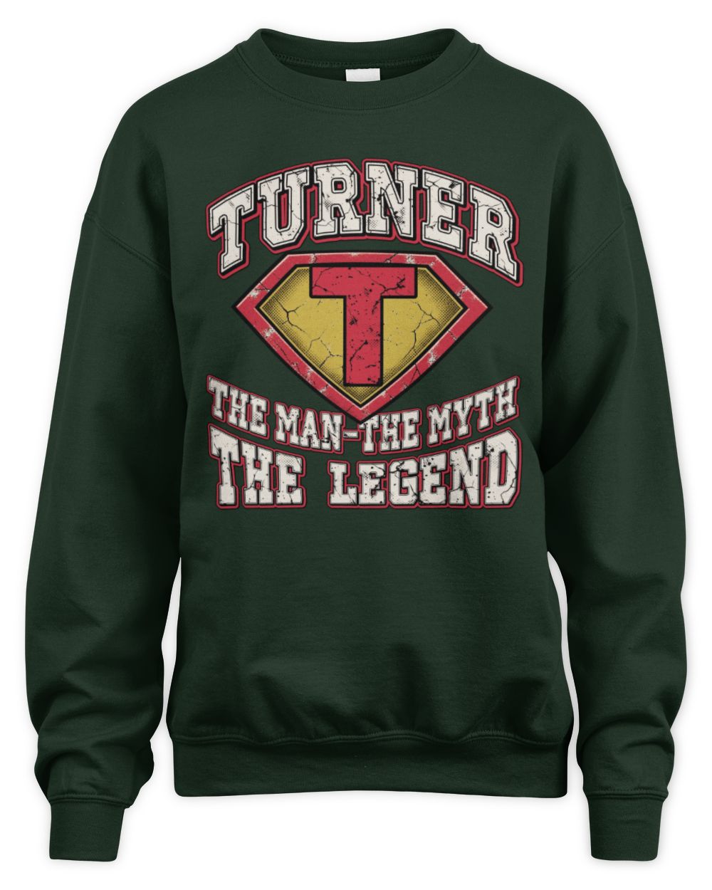 The Man The Myth The Legend Superman Graphic T-Shirt TURNER M1-74 / Unisex Sweatshirt / forest green