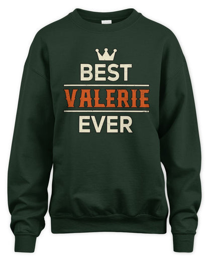 Best Your Name With Crown Shirt VALERIE M1-59 / Unisex Sweatshirt / forest green
