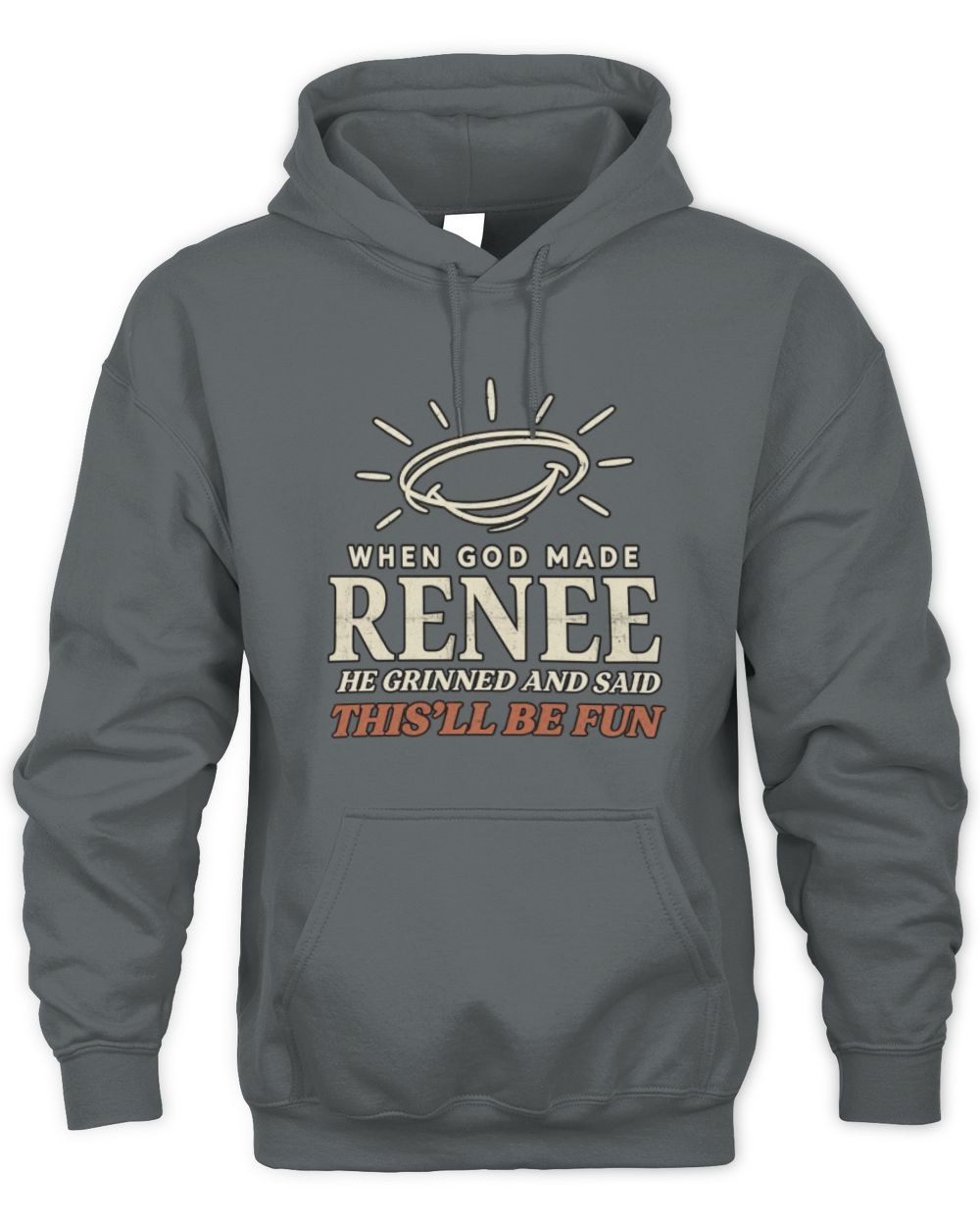 When God Made Your Name Funny Western T-Shirt T-Shirt RENEE M1-S82 / Unisex Hoodie / charcoal