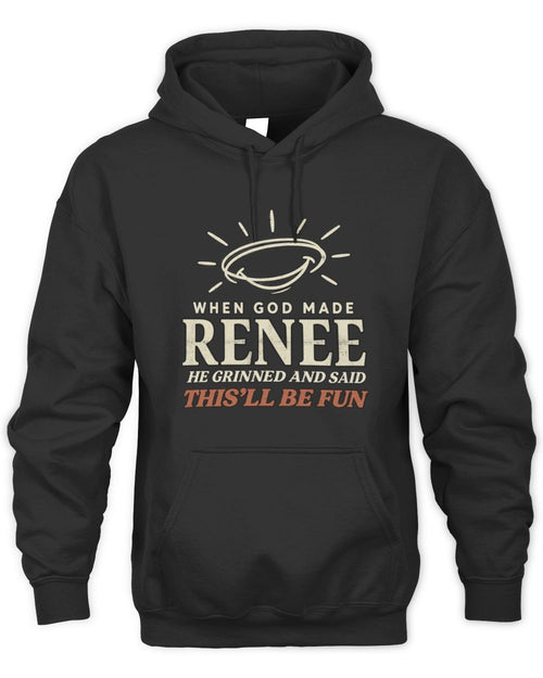 When God Made Your Name Funny Western T-Shirt T-Shirt RENEE M1-S82 / Unisex Hoodie / black