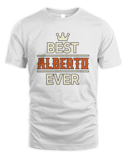 Best Your Name With Crown Shirt ALBERTO M1-59 / Unisex Standard T-Shirt / white