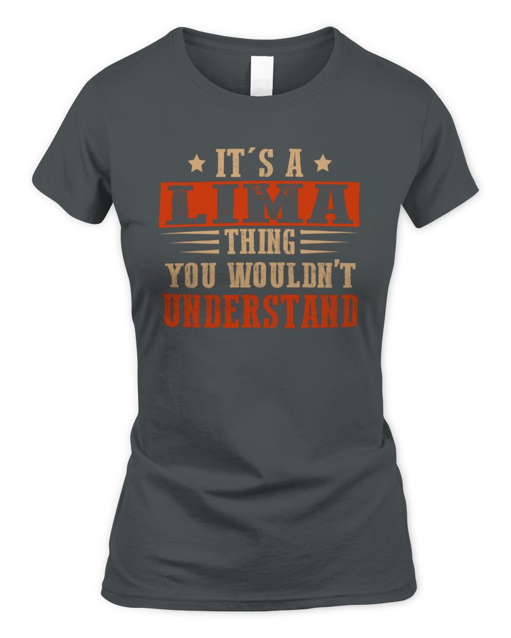 It's a Name Thing Personalized Funny Shirt LIMA M1-51 / Women's Standard T-Shirt / charcoal