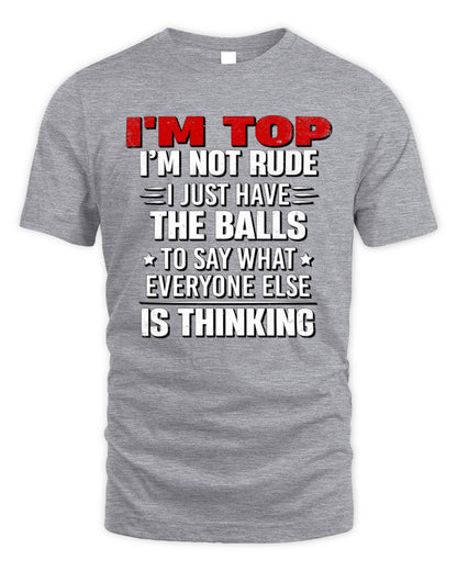 I'm Name I'm Not Rude I Just Have The Balls Funny T-Shirt TOP M1-46 / Unisex Standard T-Shirt / sport grey