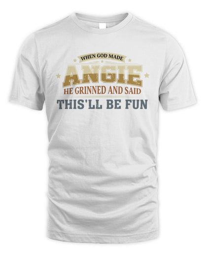 When God Made Your Name Funny Heritage T-Shirt ANGIE M1-80 / Unisex Standard T-Shirt / white