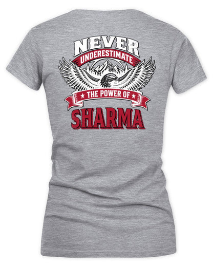 Never Underestimate Your Name Eagle Mountain Shirt SHARMA M1-61 / Women's V-Neck T-Shirt / sport grey