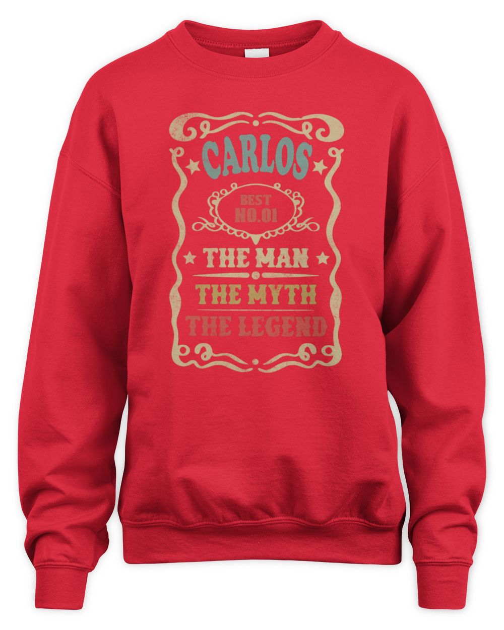 The Man The Myth The Legend Vintage Gold Wine Shirt CARLOS M1-52 / Unisex Sweatshirt / red