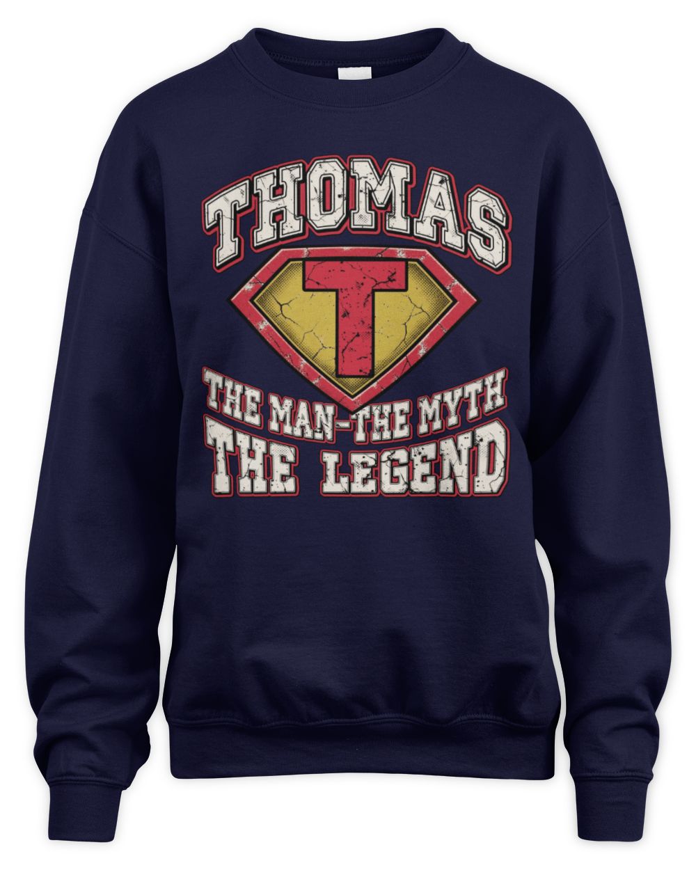 The Man The Myth The Legend Superman Graphic T-Shirt THOMAS M1-74 / Unisex Sweatshirt / navy