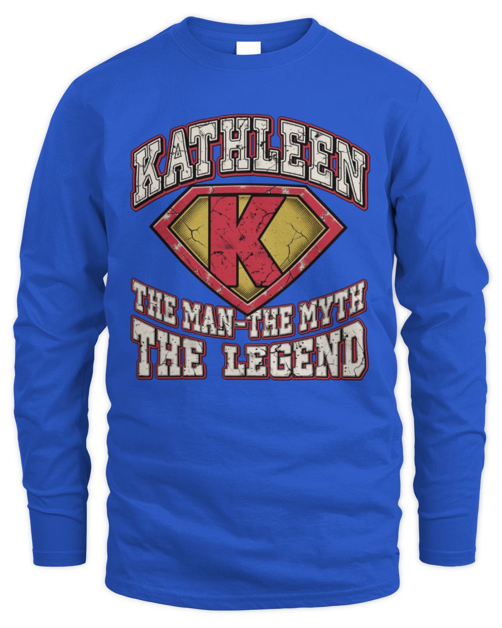 The Man The Myth The Legend Superman Graphic T-Shirt KATHLEEN M1-74 / Men's Long Sleeved T-Shirt / royal