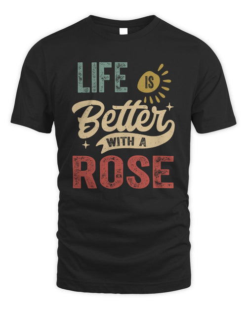 Life Is Better With a Name Personalized Retro T-Shirt ROSE-48 / Unisex Standard T-Shirt / black