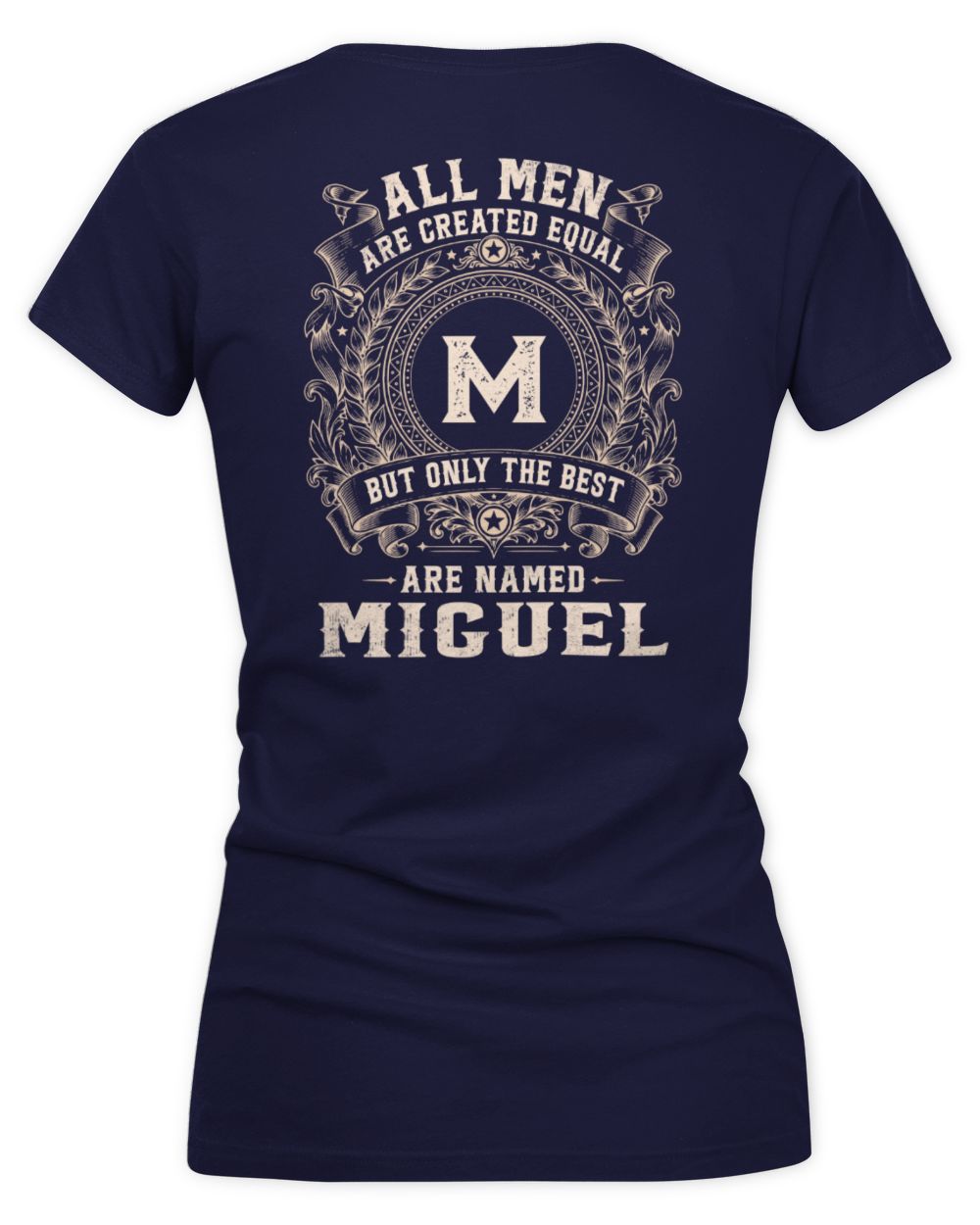 All Men Are Created Equal Cool Logo Shirt MIGUEL M1-60 / Women's V-Neck T-Shirt / navy