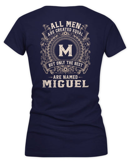 All Men Are Created Equal Cool Logo Shirt MIGUEL M1-60 / Women's V-Neck T-Shirt / navy