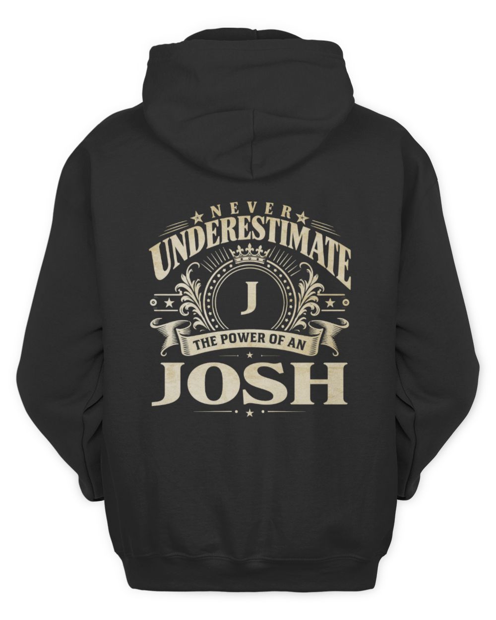 Never Underestimate Your Name Luxury Logo Shirt JOSH M1-63 / Unisex Hoodie / black