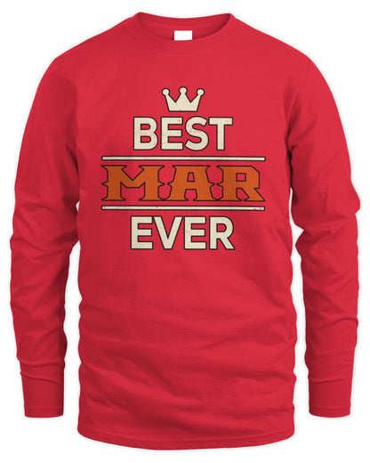 Best Your Name With Crown Shirt MAR M1-59 / Men's Long Sleeved T-Shirt / red