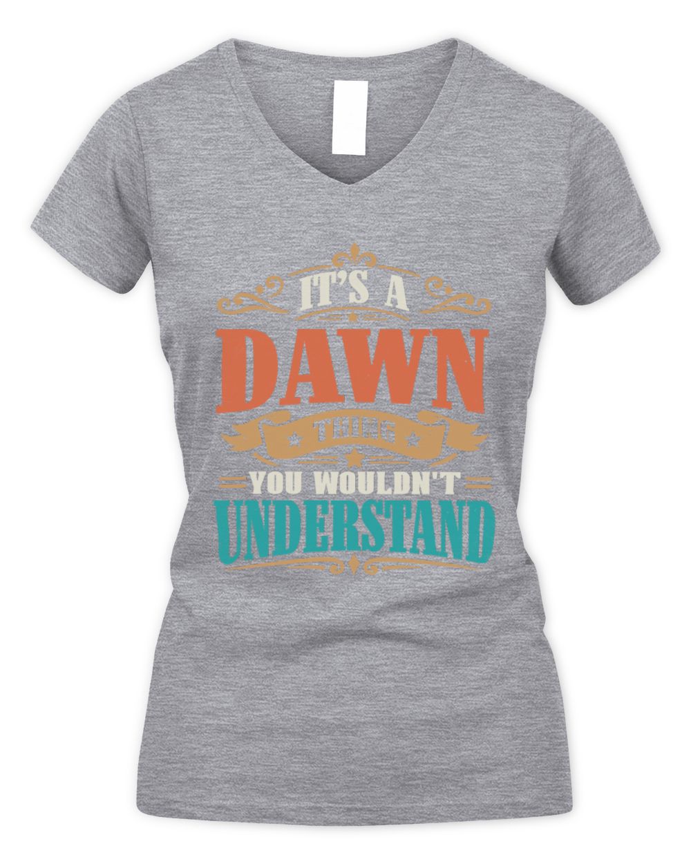It’s a Name Thing Personalized Retro T-Shirt DAWN M1-47 / Women's V-Neck T-Shirt / sport grey
