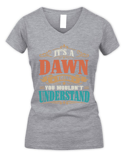 It’s a Name Thing Personalized Retro T-Shirt DAWN M1-47 / Women's V-Neck T-Shirt / sport grey