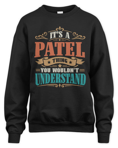 It’s a Name Thing Personalized Retro T-Shirt PATEL M1-47 / Unisex Sweatshirt / black