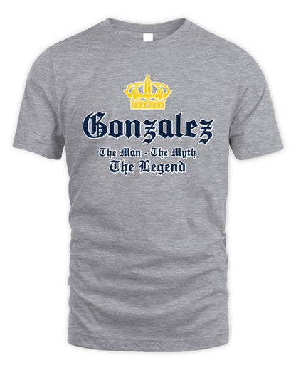 The Man The Myth The Legend Corona Beer T-Shirt GONZALEZ M1-S83 / Unisex Standard T-Shirt / sport grey