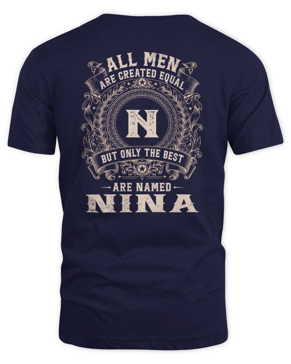 All Men Are Created Equal Cool Logo Shirt NINA M1-60 / Unisex Standard T-Shirt / navy