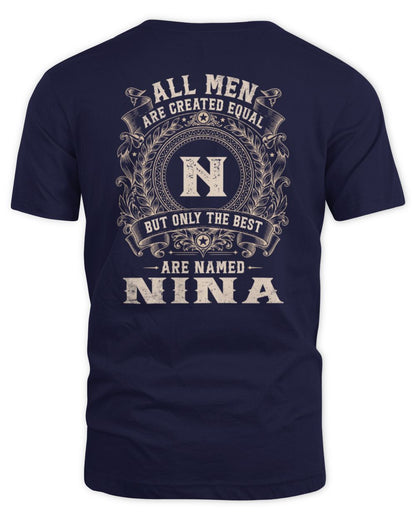 All Men Are Created Equal Cool Logo Shirt NINA M1-60 / Unisex Standard T-Shirt / navy