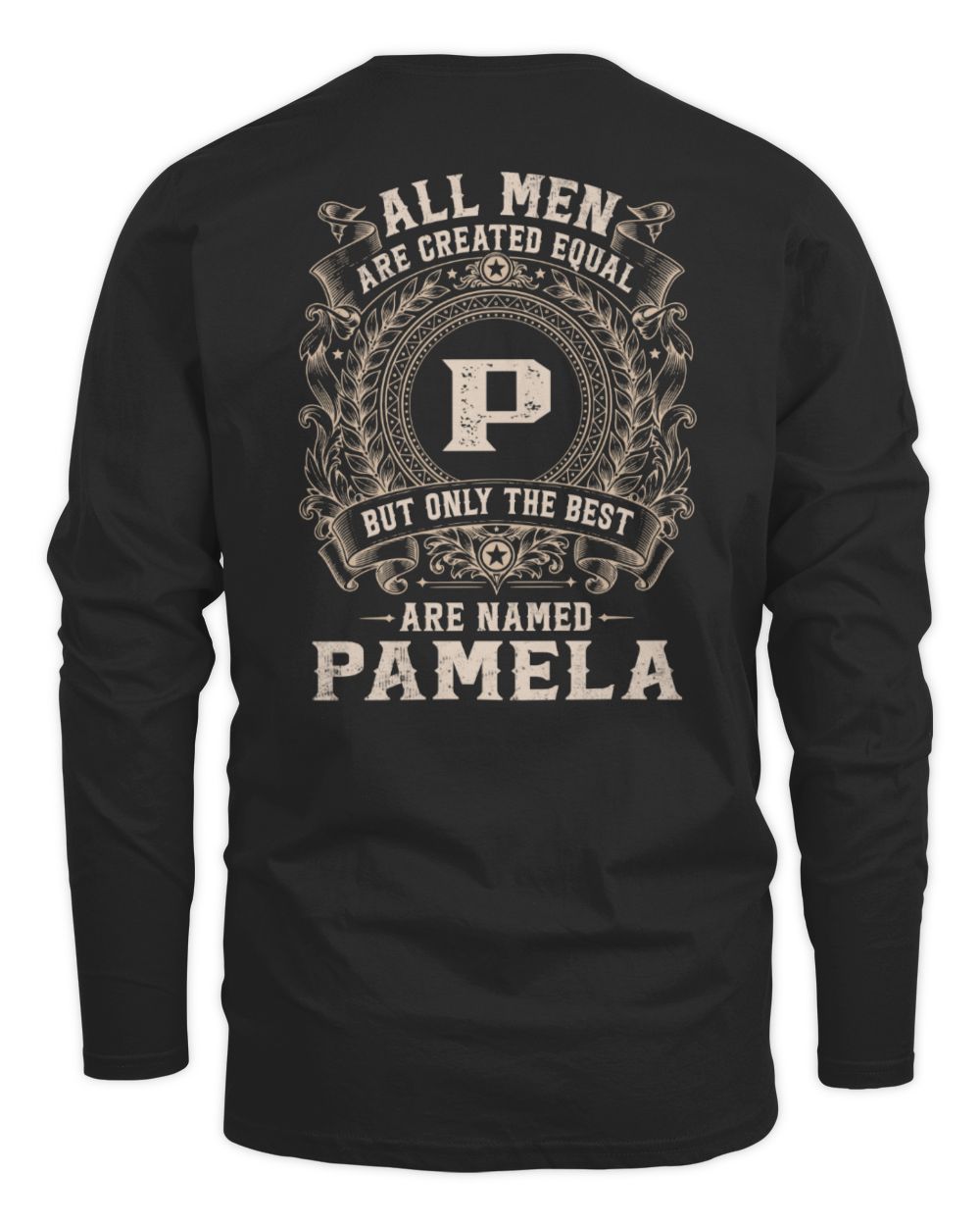 All Men Are Created Equal Cool Logo Shirt PAMELA M1-60 / Men's Long Sleeved T-Shirt / black