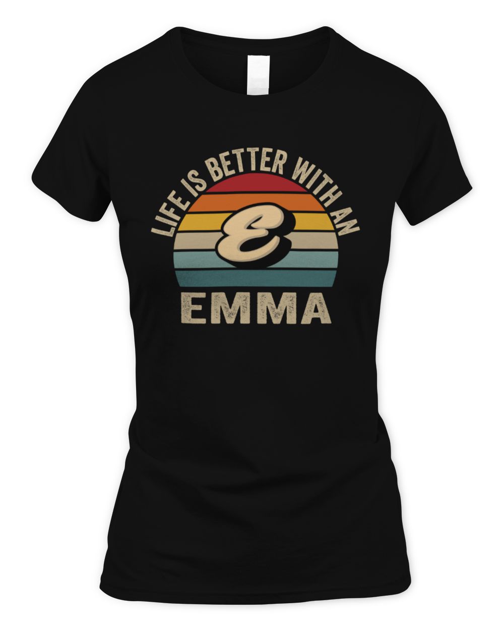 Life Is Better with Name Vintage Sun Shirt EMMA M1-50 / Women's Standard T-Shirt / black