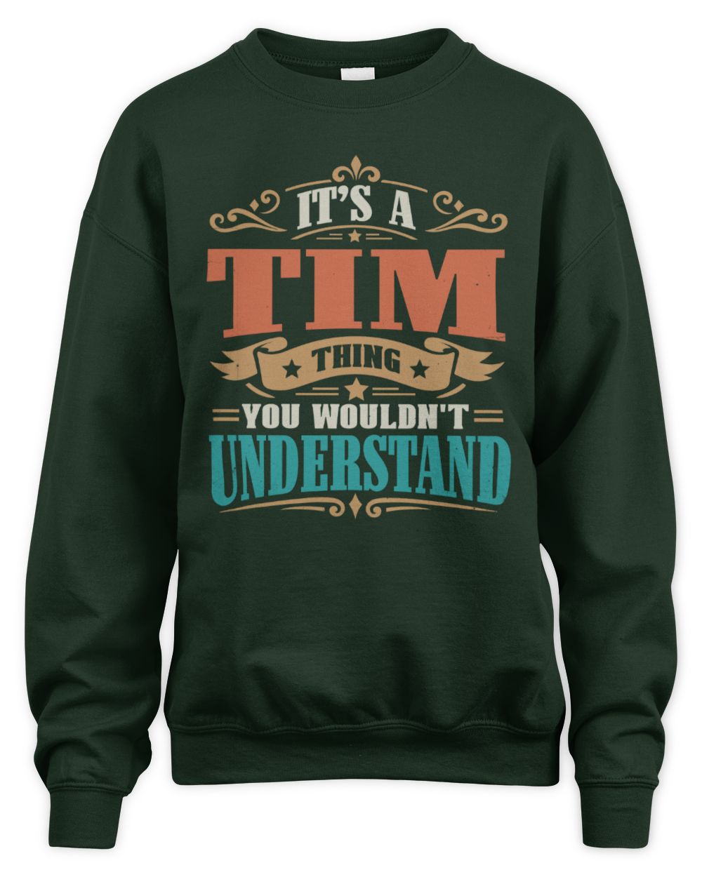It’s a Name Thing Personalized Retro T-Shirt TIM M1-47 / Unisex Sweatshirt / forest green