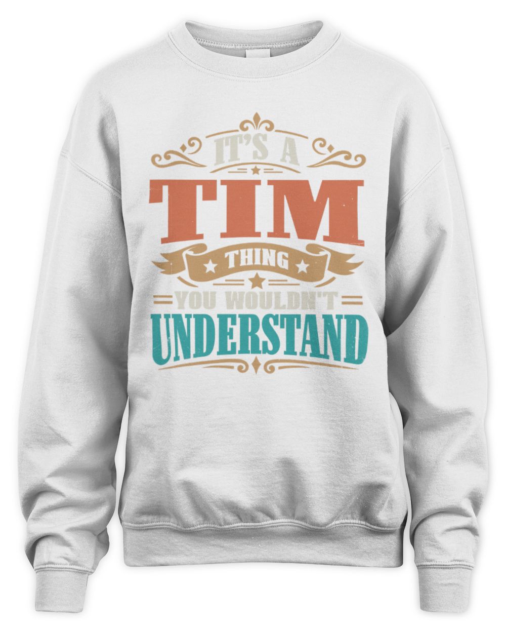 It’s a Name Thing Personalized Retro T-Shirt TIM M1-47 / Unisex Sweatshirt / white