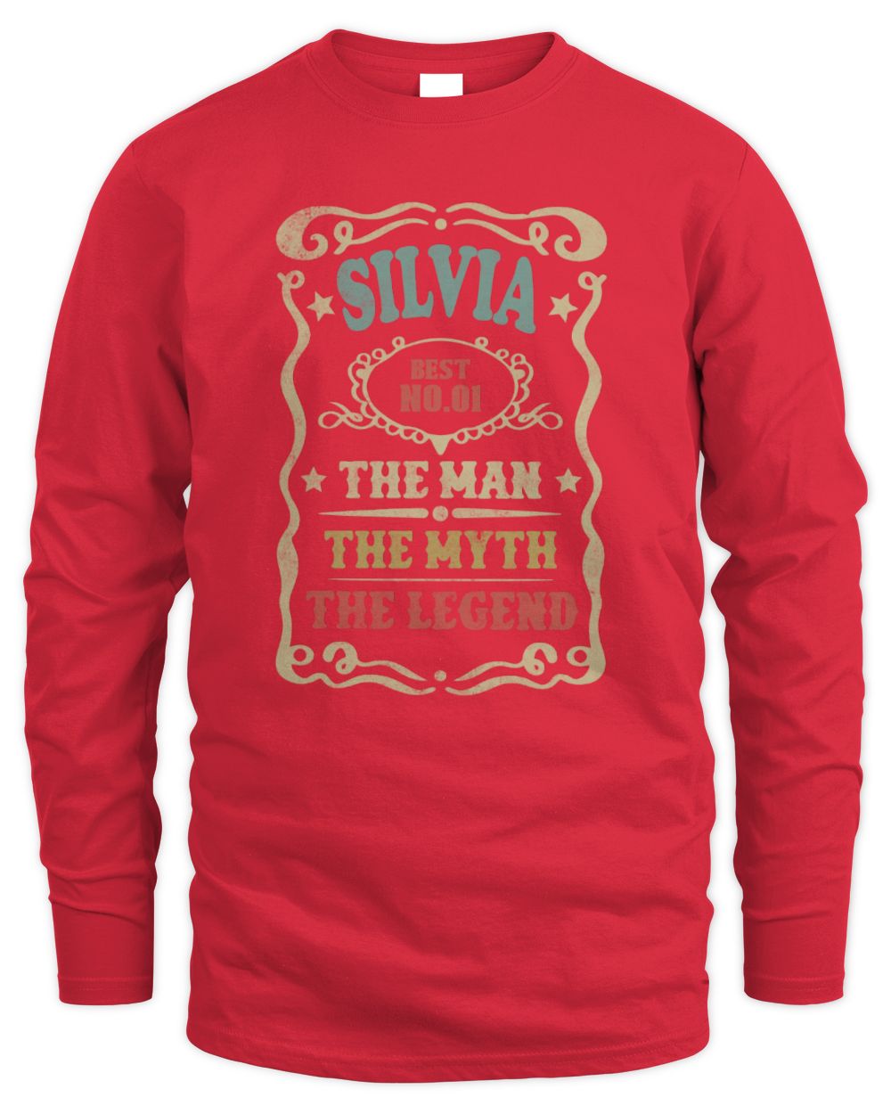 The Man The Myth The Legend Vintage Gold Wine Shirt SILVIA M1-52 / Men's Long Sleeved T-Shirt / red