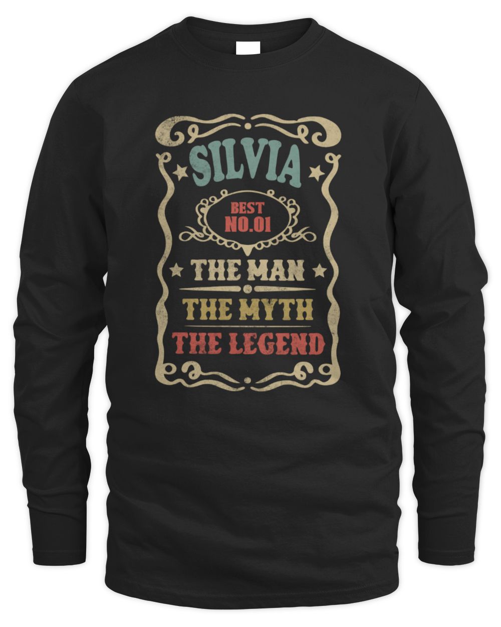 The Man The Myth The Legend Vintage Gold Wine Shirt SILVIA M1-52 / Men's Long Sleeved T-Shirt / black
